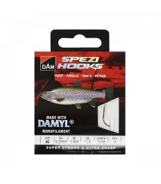 Dam Spezi Hooks Forel Onderlijnen Haak 8/ 0,20 Mm 70 Cm
