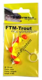 FTM New Generation Trout Pilots Geel/Rood Rond 10 Mm